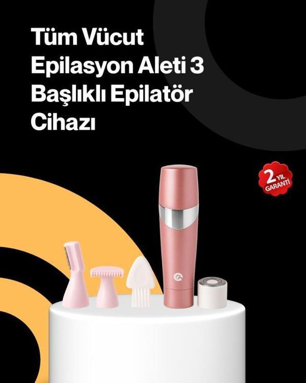Yüz Tüyleri İçin Özel Başlıklı Pembe Epilatör - Image 1