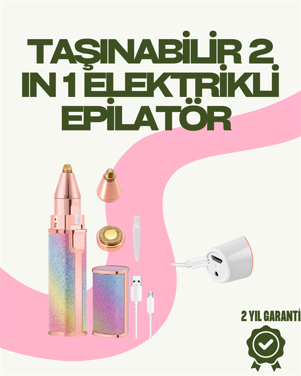 8000 RPM Taşınabilir Epilatör – Kaş Düzeltici ve Dudak Epilatörlü Pille Çalışan - Image 1