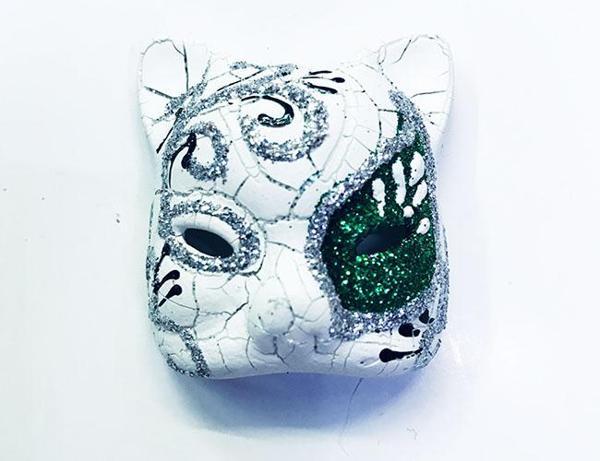 KENPAZAR Yeşil Renk İşlemeli Seramik Malzemeden İmal Venedik Kedi Model Magnet - Image 1