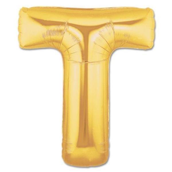 KENPAZAR Parti Aksesuar T Harf Folyo Balon Altın Renk  40 inç - Image 1