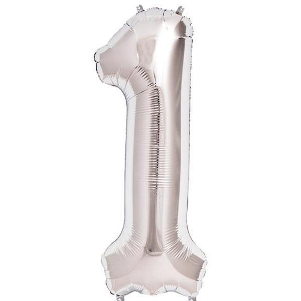 KENPAZAR Parti Aksesuar 1 Rakam Folyo Balon Gümüş  40 inç - Image 1