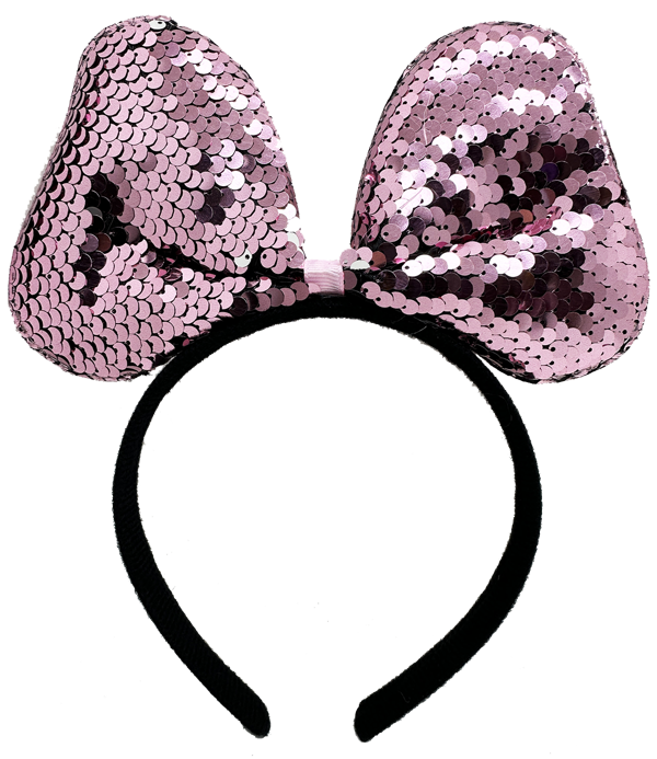 KENPAZAR Renk Değiştiren Pullu Payetli Fiyonk Parti Tacı Pembe Gümüş Renk 20x16 cm - Image 1