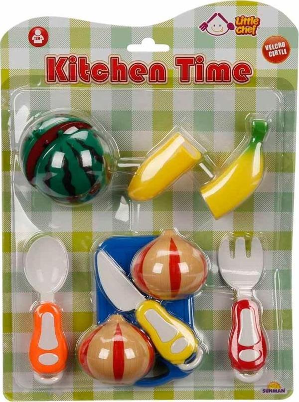 Sunman Oyuncak Little Chef Kesme Tahtalı Sebze ve Meyve Seti 10 Parça SUN-S00003711 - Image 1