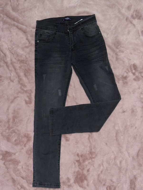 10-17 yaş dar paça jeans pantolon erkek çocuk füme - Image 1