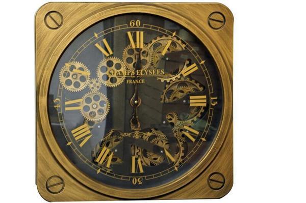 KENPAZAR Saat Çarklı Kare Roma Rakamlı Duvar Saati Dekoratif Hediyelik - Image 1