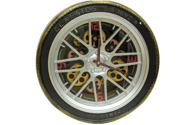 KENPAZAR Saat Çarklı Jant Modeli Duvar Saati Dekoratif Ev Ofis Hediyelik - Image 1