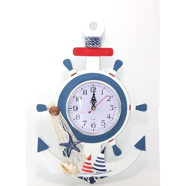 KENPAZAR Ahşap Marin Dümenli Ve Çapa Tasarımı Saat - Image 1