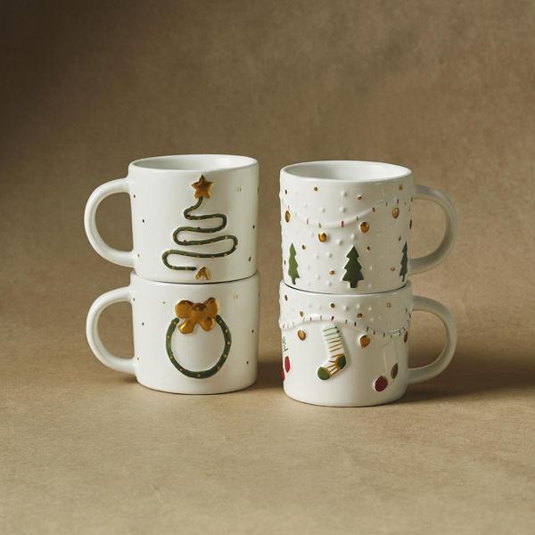 Karaca New Year Yılbaşı Bliss 4 Kişilik Kahve Fincan Takımı 100 ml - Image 1