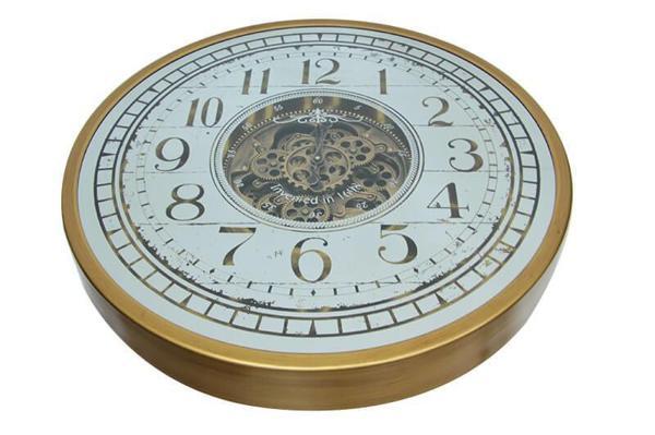 KENPAZAR Çarklı Duvar Saati Sarıoksit Akar Mekanizmalı Dekoratif Hediyelik - Image 1