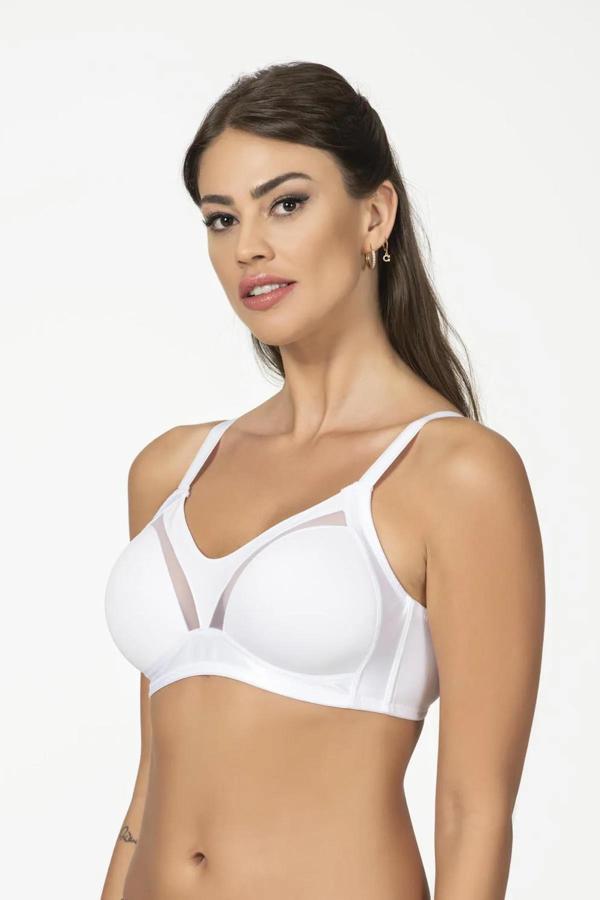 Kadın Tül Detay Toparlayıcı Sütyen | Beyaz 706 - Image 1