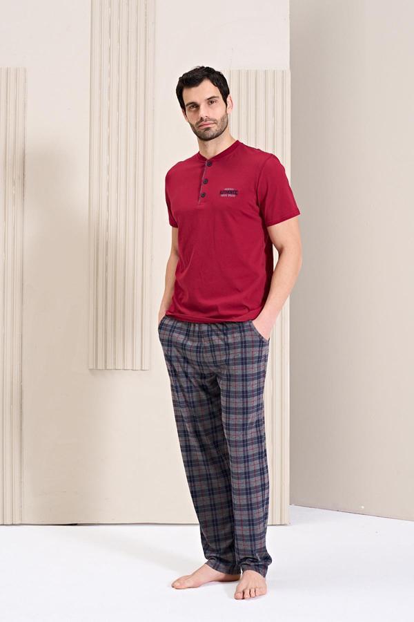 Erkek Önü Patlı Altı Uzun Pijama Takım | 1748 - Image 1