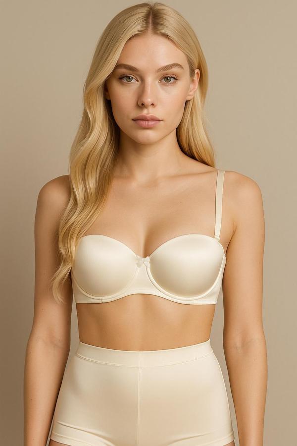 Basic Straples Desteksiz Sütyen | Ekru 340125 - Image 1