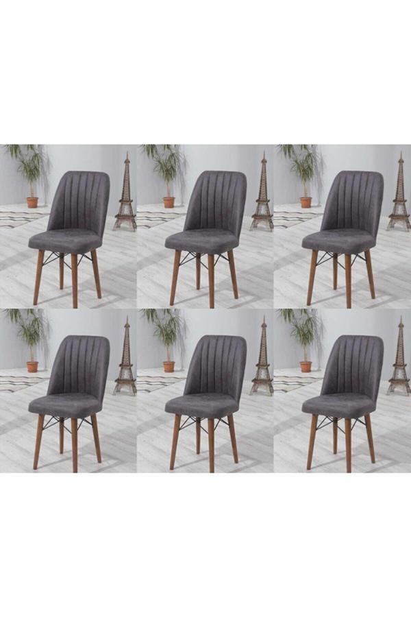 Kaktüs Avm 6 Adet Kare Gold Sandalye Mutfak Sandalyesi Salon Sandalyesi Beyaz Ahşap Ayaklı Sandalye - Image 1