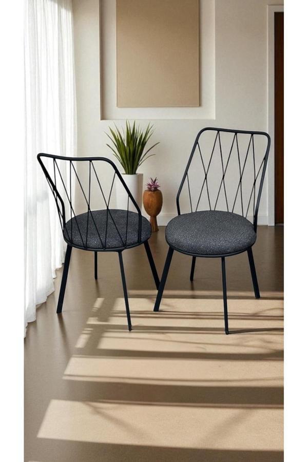 Kaktüs Avm Beyaz Yıldız Metal Tel Sandalye Mutfak Cafe Sandalyesi - Image 1