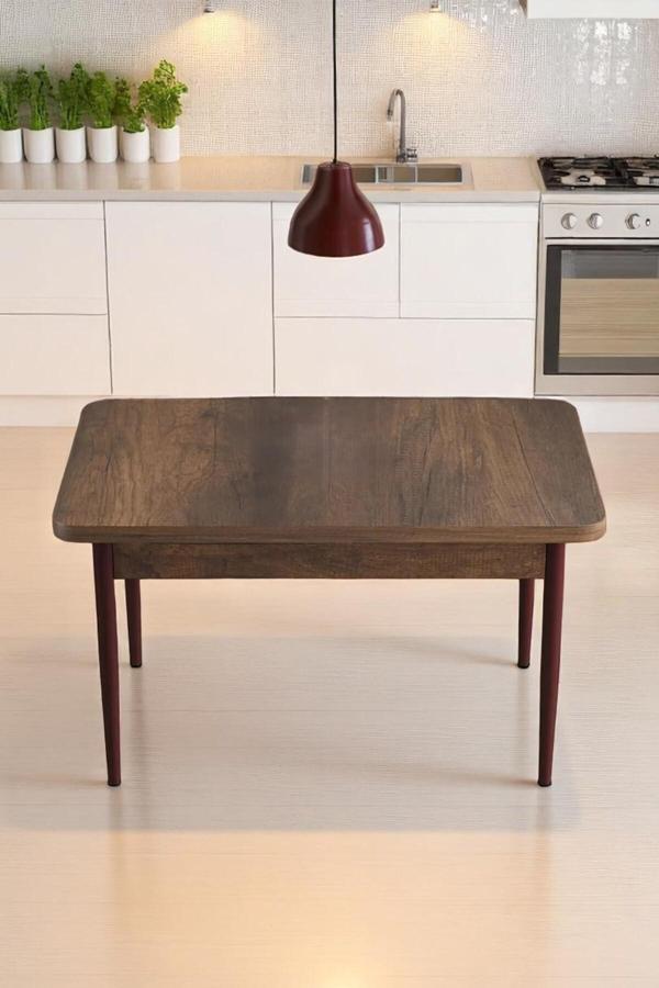 Kaktüs Avm Elena Serisi Beyaz 70 X 110 Mdf Ahşap Ayaklı Kaliteli Sabit Yemek Masası - Image 1