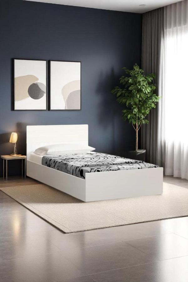 Kaktüs Avm 90 X 190 Yatak Uyumlu | Tek Kişilik Karyola | Yataksız | Beyaz Başlıklı - Image 1