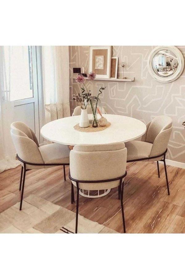 Kaktüs Avm Mutfak Sandalyesi 6'Lı Set Salon Sandalyesi Papel Sandalye Çift Papel Sandalye Lüks Sandalye Morena - Image 1