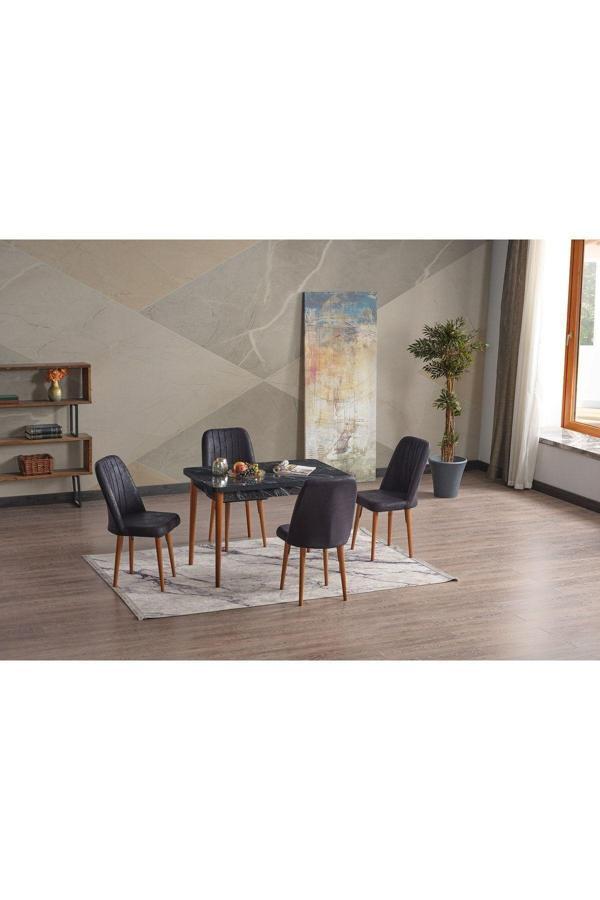 Kaktüs Avm Gözde Sabit 4 Kişilik Mutfak Masası Takımı Yemek Masası Takımı - Image 1