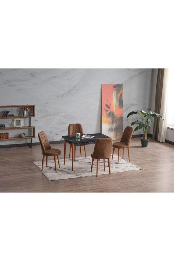 Kaktüs Avm Senfoni Sabit 4 Kişilik Mutfak Masası Takımı Yemek Masası Takımı - Image 1