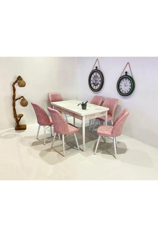 Kaktüs Avm 6 Kişilik Açılır Masa Sandalye Takımı Mutfak Masası Takımı Salon Masası Yemek Masası Masa Takımı - Image 1