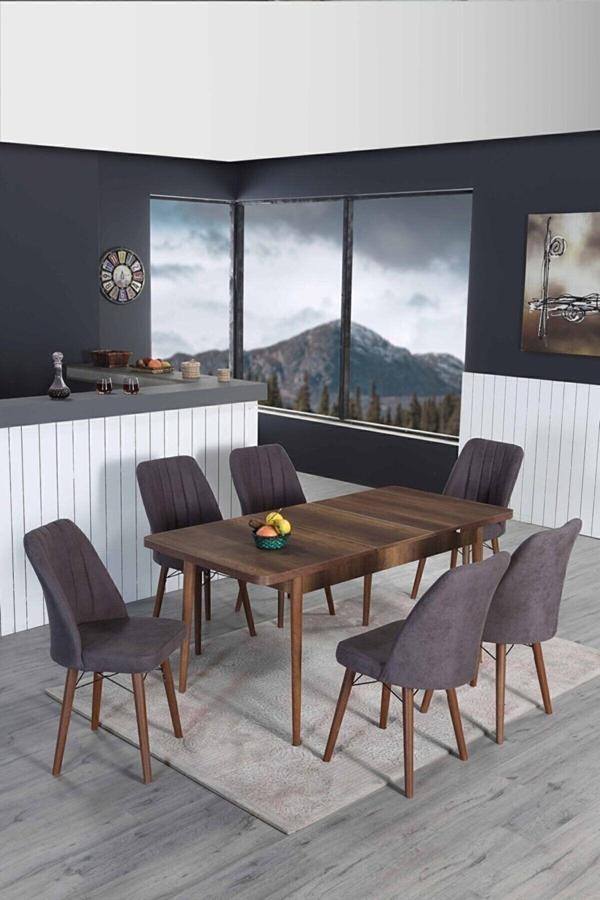 Kaktüs Avm 6 Kişilik Açılır Masa Sandalye Takımı Mutfak Masası Takımı Salon Masası Yemek Masası Masa Takımı - Image 1