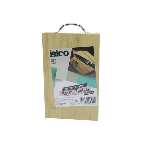 18x28 X 1.7cm Lux Ahşap Bambu Kesim Panosu - Kesme Tahtası Metal Kulplu - Image 1