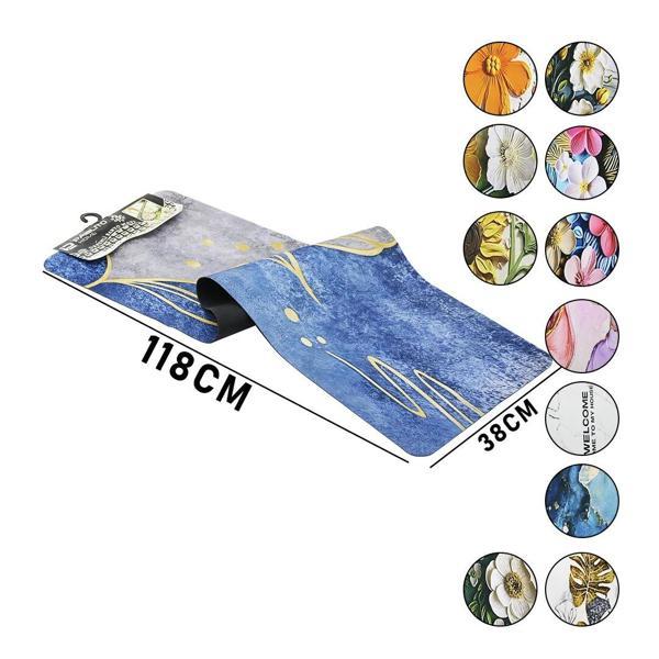 3d Renkli Desenli - D.gen 38x118cmsu Emici Sihirli Banyo Paspas Pvc - Elastik - Image 1