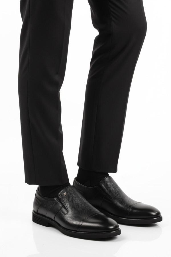 Siyah Floter Hakiki Deri Erkek Klasik Ayakkabı 3257 M - Image 1