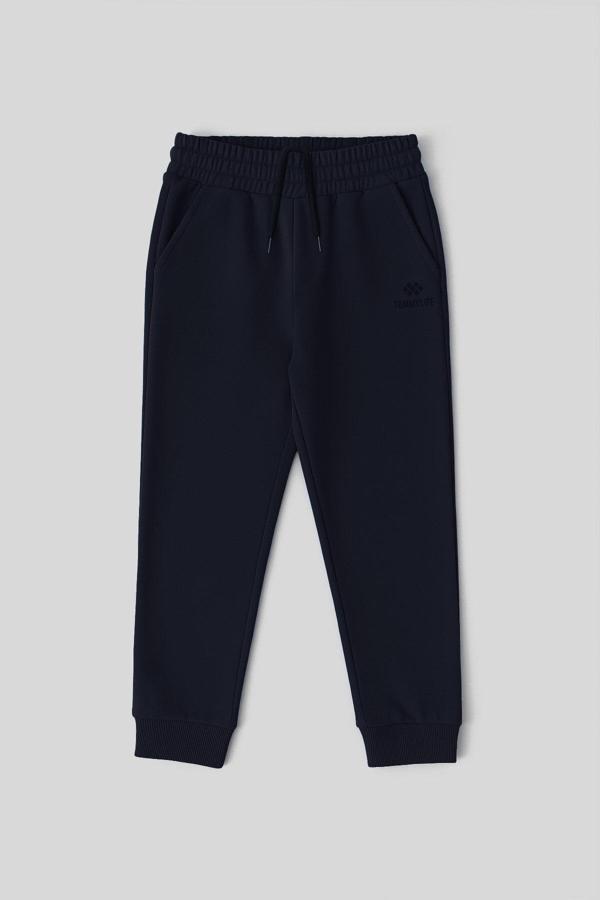 Lacivert Standart Fit Manşetli İnce Erkek Çocuk Eşofman Alt - 11062 - Image 1