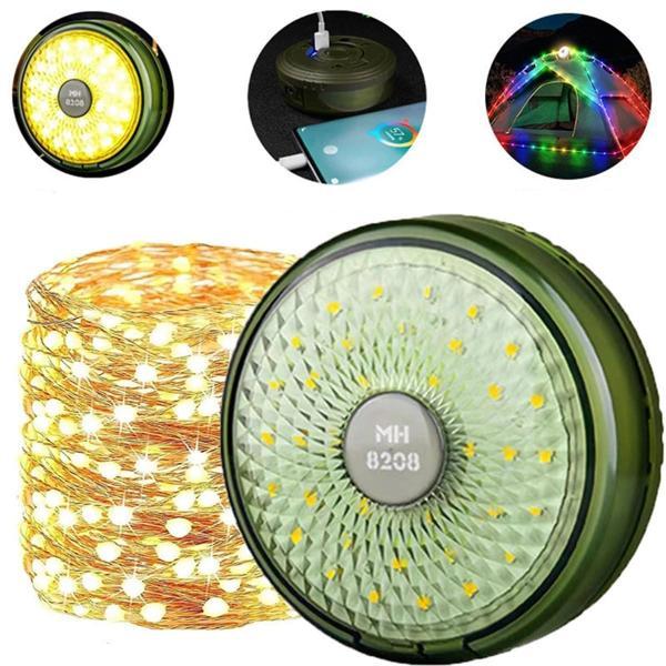 Şarjlı 10 Metre Ledli Şarj Göstergeli 8 Işık Modlu Hareketli Ve Flaşör Modlu Kamp Lambası Led Işık - Image 1