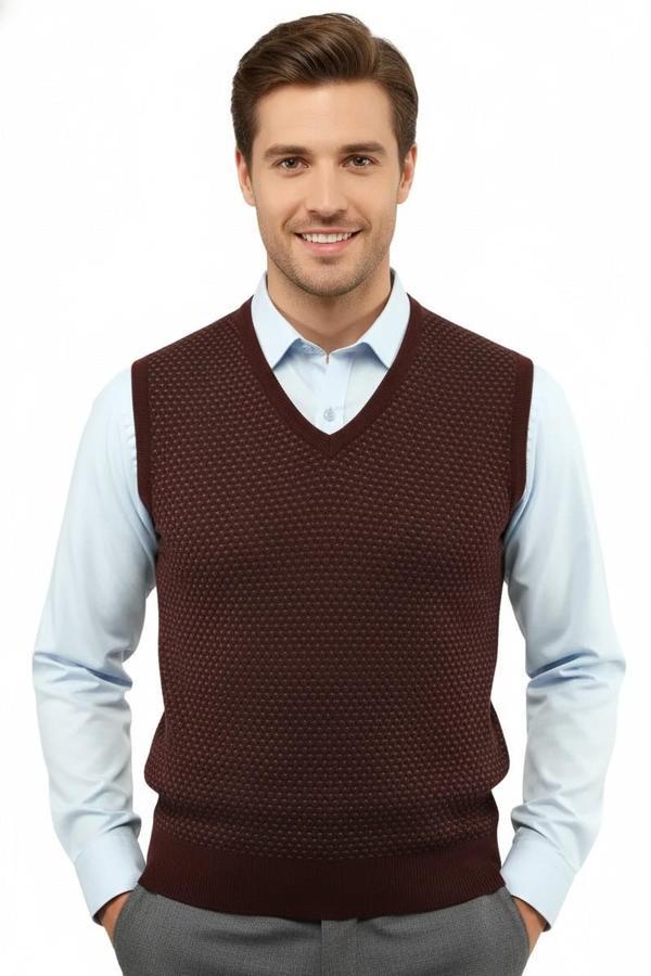 Erkek V Yaka Süveter Çelik Örgü Regular Kalıp 5201H BGL-ST04842 - Image 1