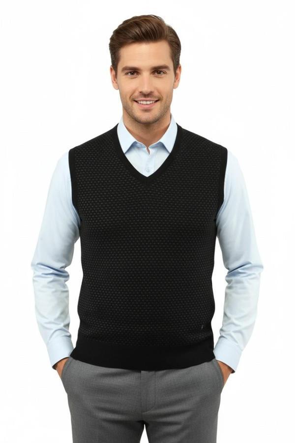 Erkek V Yaka Süveter Çelik Örgü Regular Kalıp 5201H BGL-ST04842 - Image 1