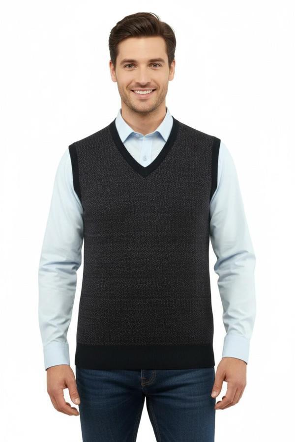 Erkek V Yaka Süveter Çelik Örgü Regular Kalıp 5206H BGL-ST04841 - Image 1