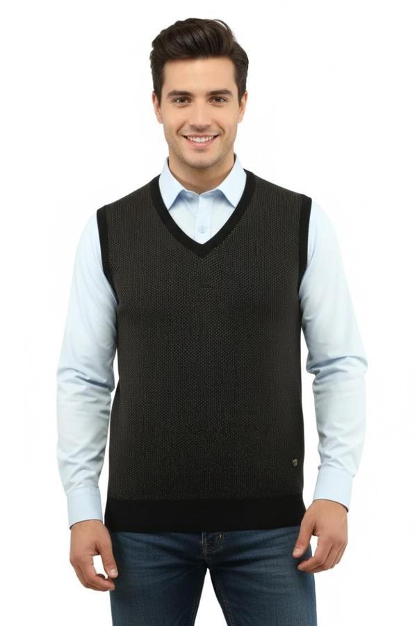 Erkek V Yaka Süveter Çelik Örgü Regular Kalıp 5206H BGL-ST04841 - Image 1