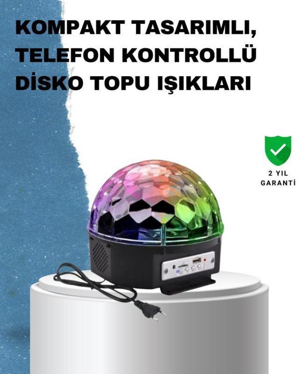 Taşınabilir RGB Disko Topu Bluetooth ve Uzaktan Kumanda Özellikli - Image 1
