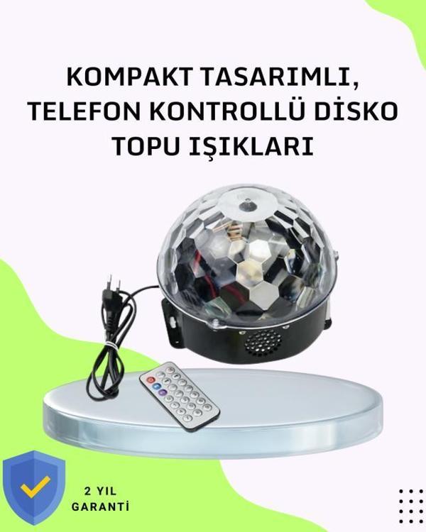 Ev ve Parti İçin Masaüstü Bluetooth Disko Topu Işık Gösterisi - Image 1