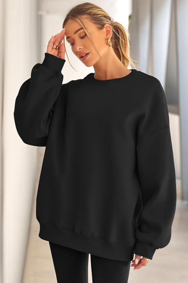 Genıus Store Kadın Sweatshirt Oversize Geniş Kalıp İçi Şardonlu Bisiklet Yaka Oversize Sweatshirt KADIN-SWEATSHIRT - Image 1