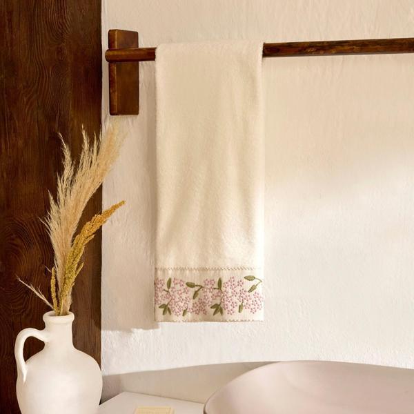 Karaca Home Artisan Arke %100 Pamuk Nakışlı El Havlusu Ekru 50x90 cm - Image 1