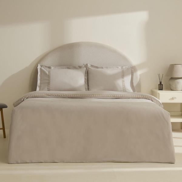 Karaca Home Miel %100 Pamuk Saten Çift Kişilik Saten Nevresim Takımı Taş - Image 1