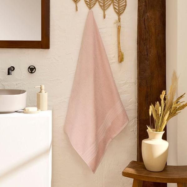 Karaca Home Lustar %100 Pamuk Banyo Havlusu Pudra 80x150 cm - Image 1