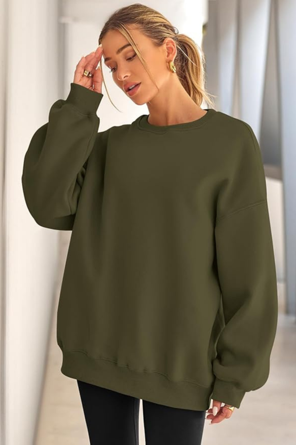 Genıus Store Kadın Sweatshirt Oversize Geniş Kalıp İçi Şardonlu Bisiklet Yaka Oversize Sweatshirt KADIN-SWEATSHIRT - Image 1