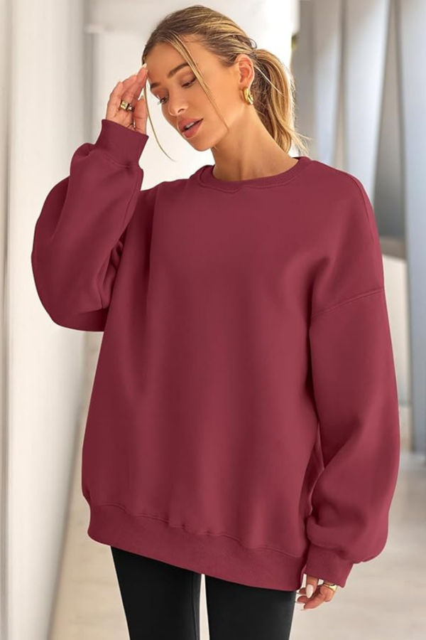 Genıus Store Kadın Sweatshirt Oversize Geniş Kalıp İçi Şardonlu Bisiklet Yaka Oversize Sweatshirt KADIN-SWEATSHIRT - Image 1