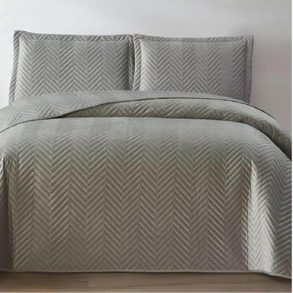 NUBUK YATAK ÖRTÜSÜ ÇİFT KİŞİLİK MALTA GRİ - Image 1