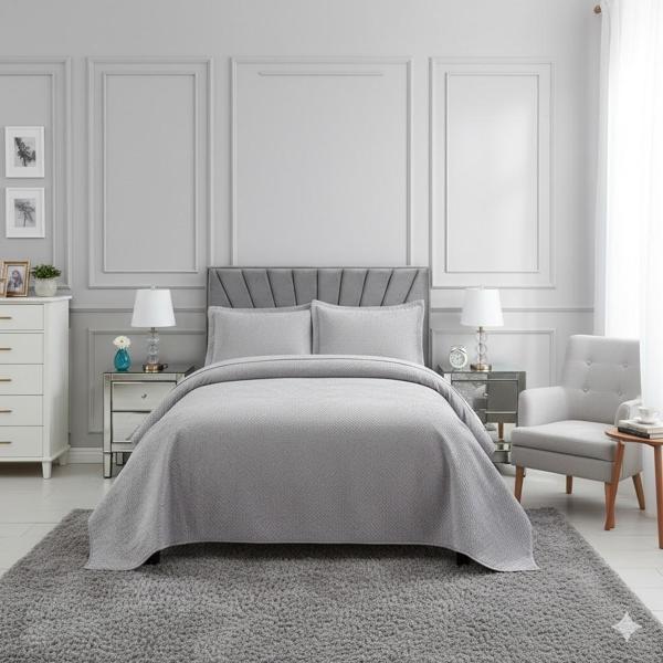 NUBUK YATAK ÖRTÜSÜ TEK KİŞİLİK İSTANBUL GRİ - Image 1