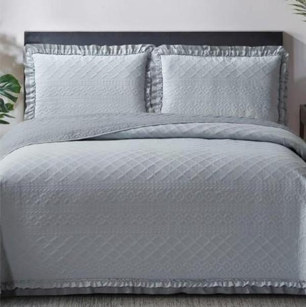 KAPİTONELİ YATAK ÖRTÜSÜ ÇİFT KİŞİLİK ROMA A.GRİ - Image 1