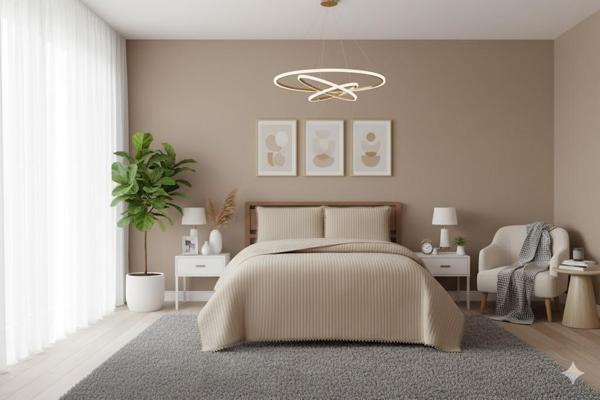 KAPİTONELİ YATAK ÖRTÜSÜ ÇİFT KİŞİLİK VENEDİK BEJ - Image 1