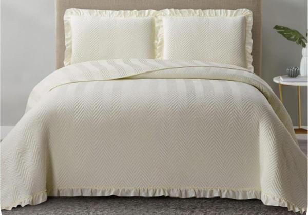 KAPİTONELİ YATAK ÖRTÜSÜ TEK KİŞİLİK DUBAİ KREM - Image 1