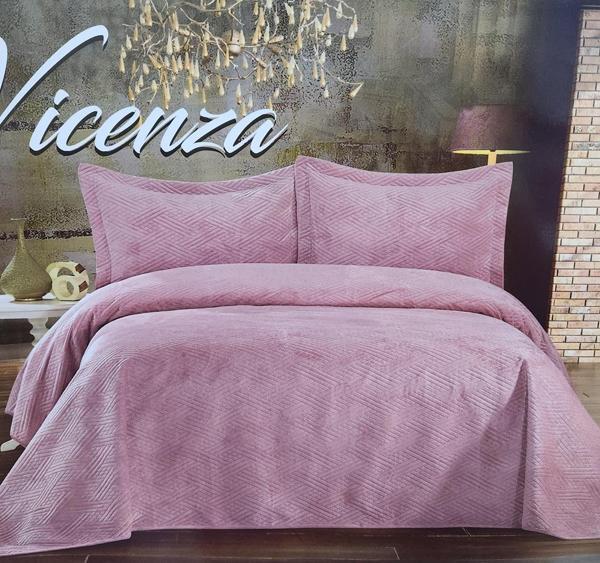 VİCENZA ÇİFT KİŞİLİK TAY TÜYÜ YATAK ÖRTÜSÜ PUDRA - Image 1