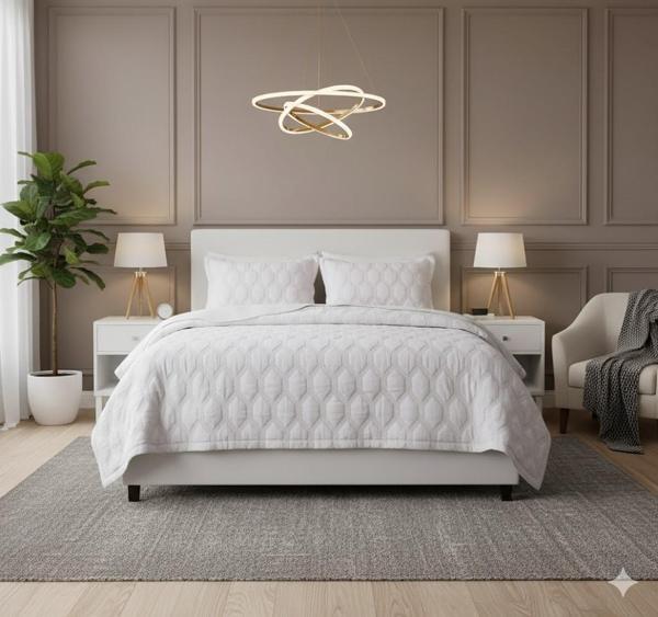 VNL STAR ÇİFT KİŞİLİK YATAK ÖRTÜSÜ PUDRA - Image 1