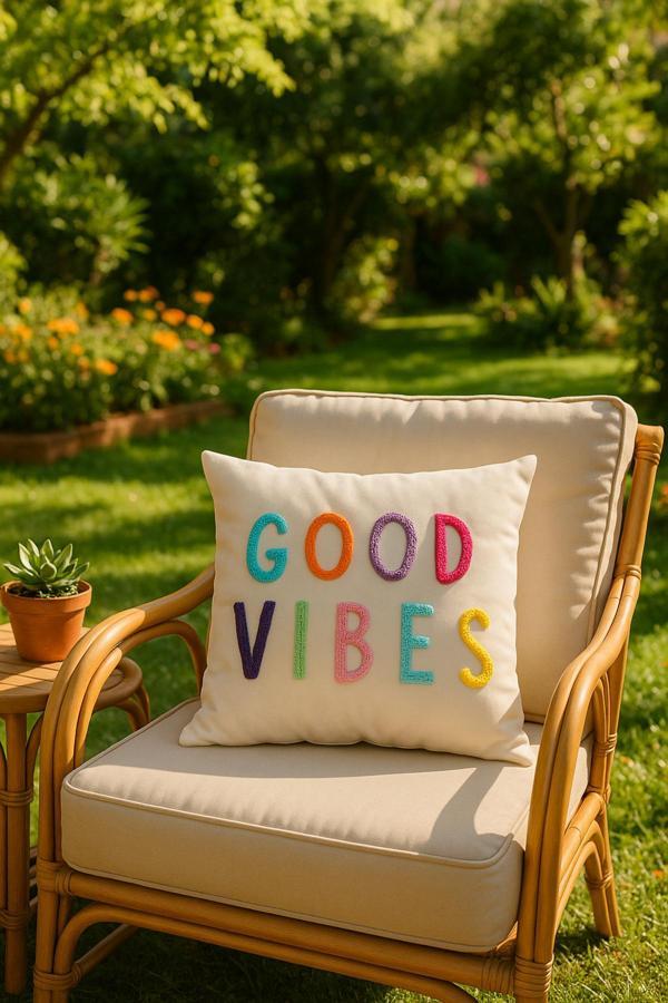 Saymine Good Vıbes Model Punch Kırlent Kılıfı - Image 1